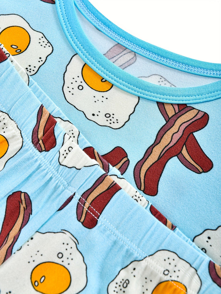 Long - Sleeve Two - Piece Eggs Bacon - MOSSRIVER