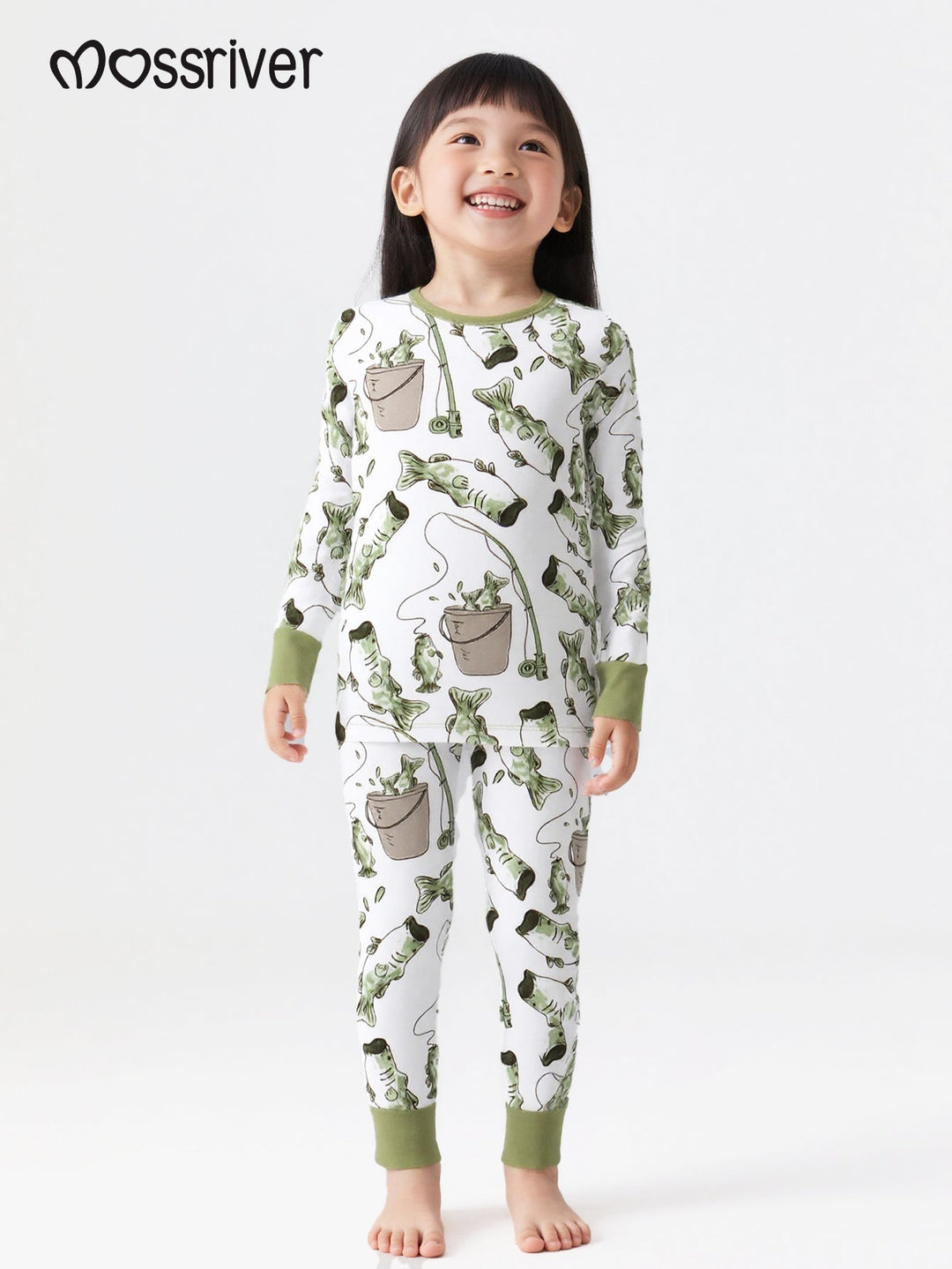 Long Sleeve Two Piece Fishing Scene - MOSSRIVER