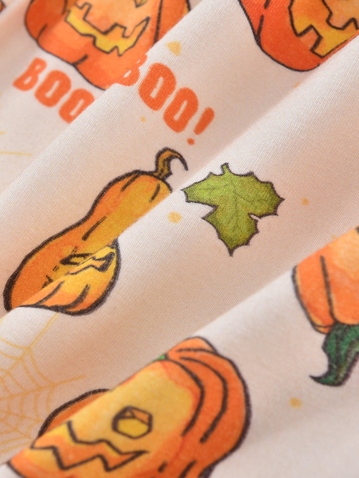 Long Sleeve Two Piece Smiling Jack - o' - Lantern - MOSSRIVER