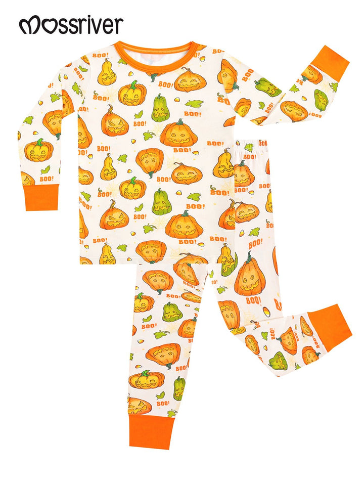 Long Sleeve Two Piece Smiling Jack - o' - Lantern - MOSSRIVER