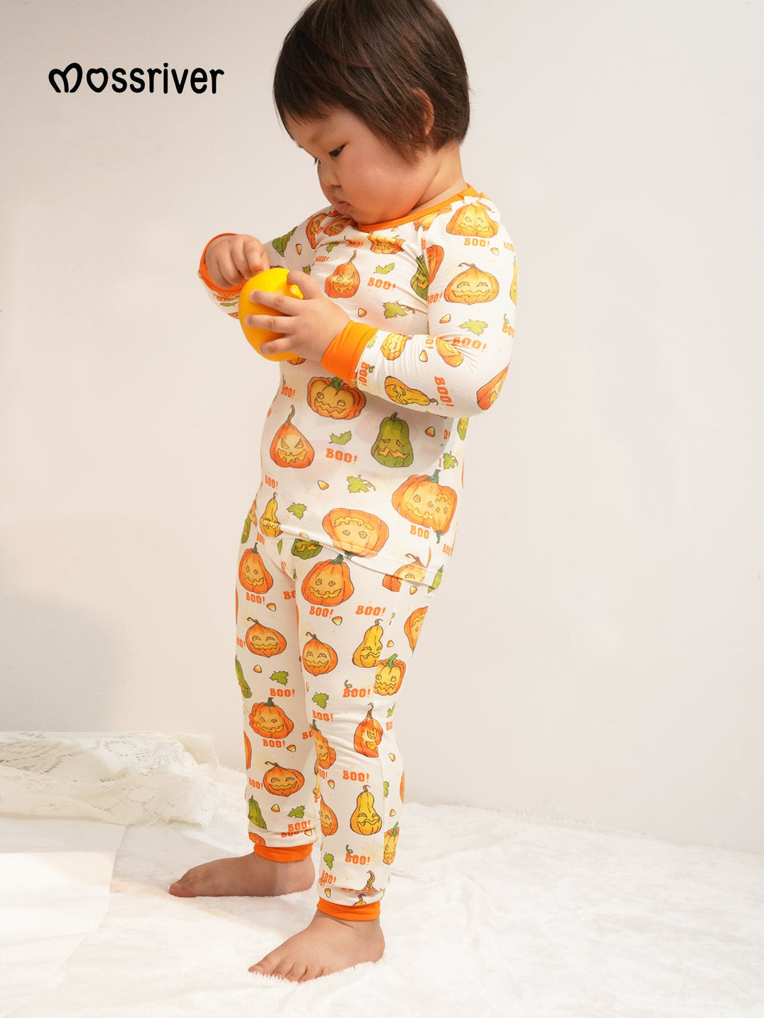 Long Sleeve Two Piece Smiling Jack - o' - Lantern - MOSSRIVER