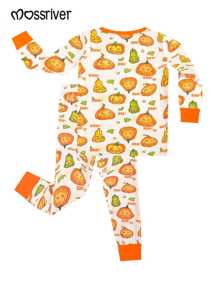 Long Sleeve Two Piece Smiling Jack - o' - Lantern - MOSSRIVER