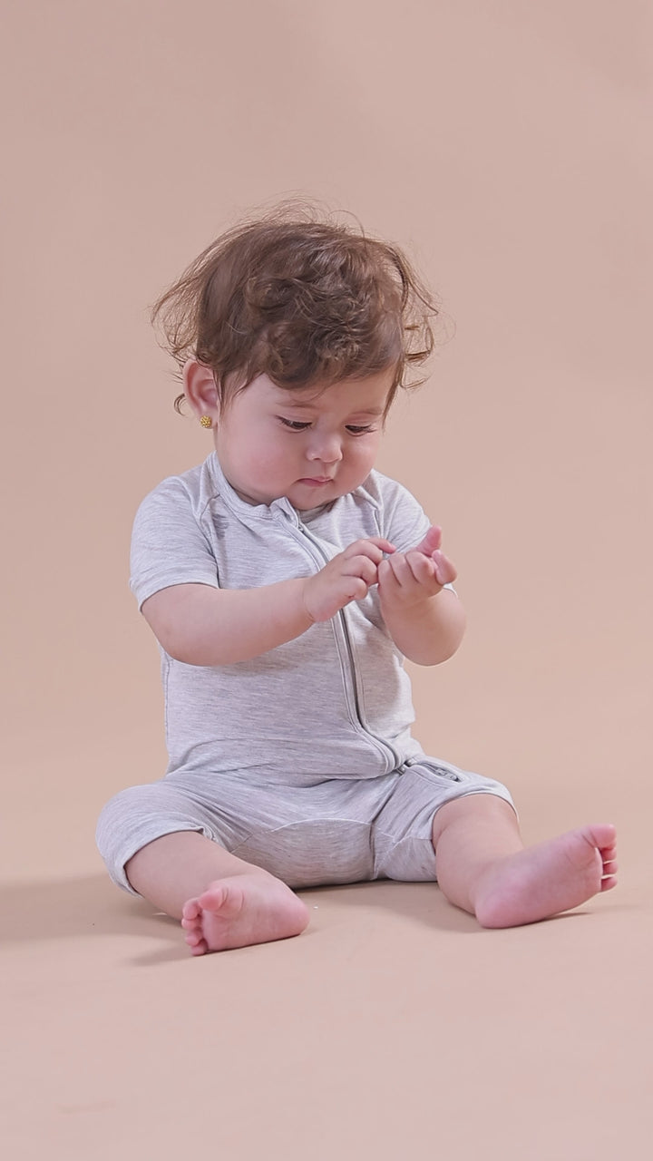 Short Sleeve One Piece Candy Macaron Gray