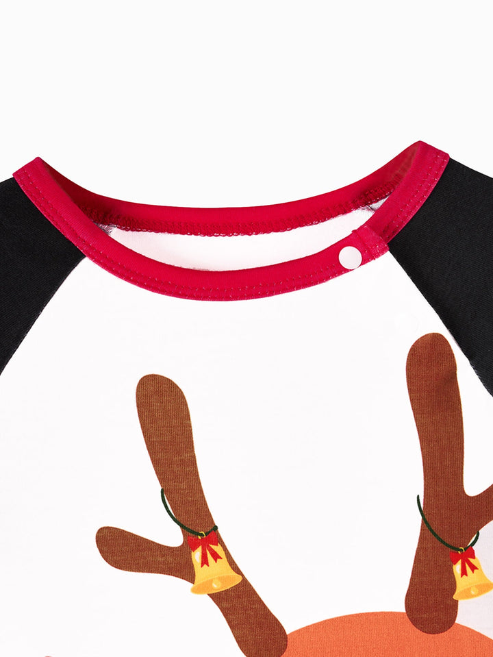 Reindeer Family Print Long - Sleeve Baby One - Piece - MOSSRIVER