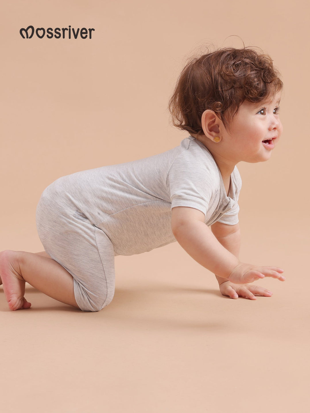 Short Sleeve One Piece Candy Macaron Gray - MOSSRIVER