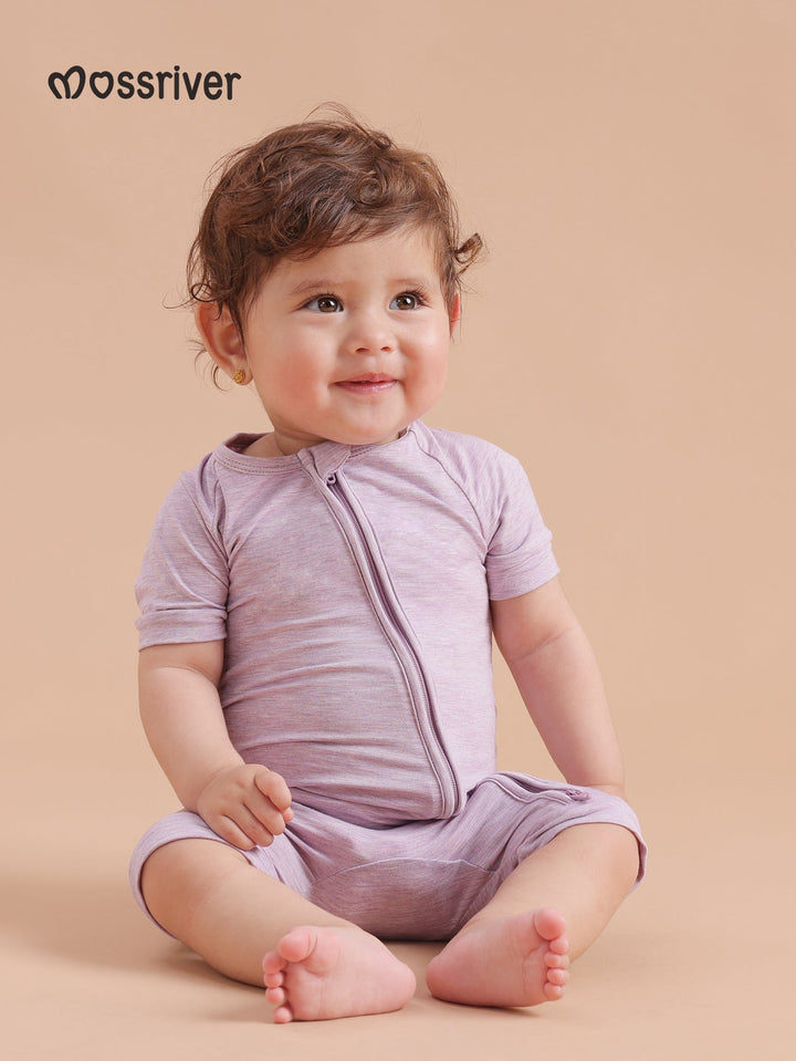 Short Sleeve One Piece Candy Macaron Lilac - MOSSRIVER