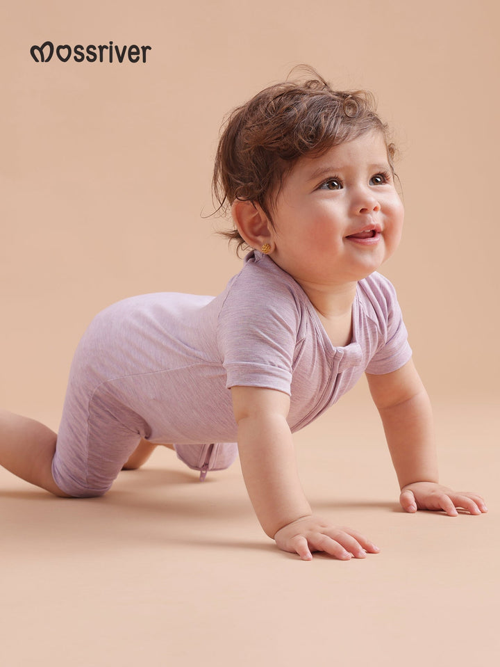 Short Sleeve One Piece Candy Macaron Lilac - MOSSRIVER