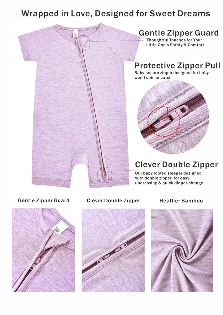 Short Sleeve One Piece Candy Macaron Lilac - MOSSRIVER