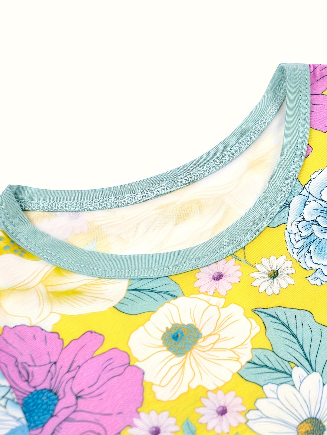 Short - Sleeve Two - Piece Watercolor Peonies - MOSSRIVER