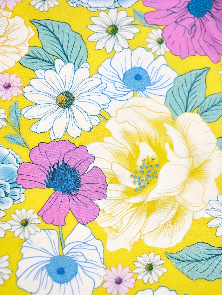 Short - Sleeve Two - Piece Watercolor Peonies - MOSSRIVER