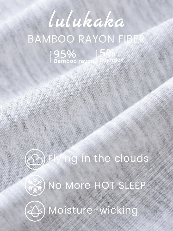 Women Bamboo Viscose Pajama Sets Ruffled Cuff Hem Long Sleeve Fancy Yarn 2 Piece Loungewear Loose Fit Drop Shoulder - MOSSRIVER