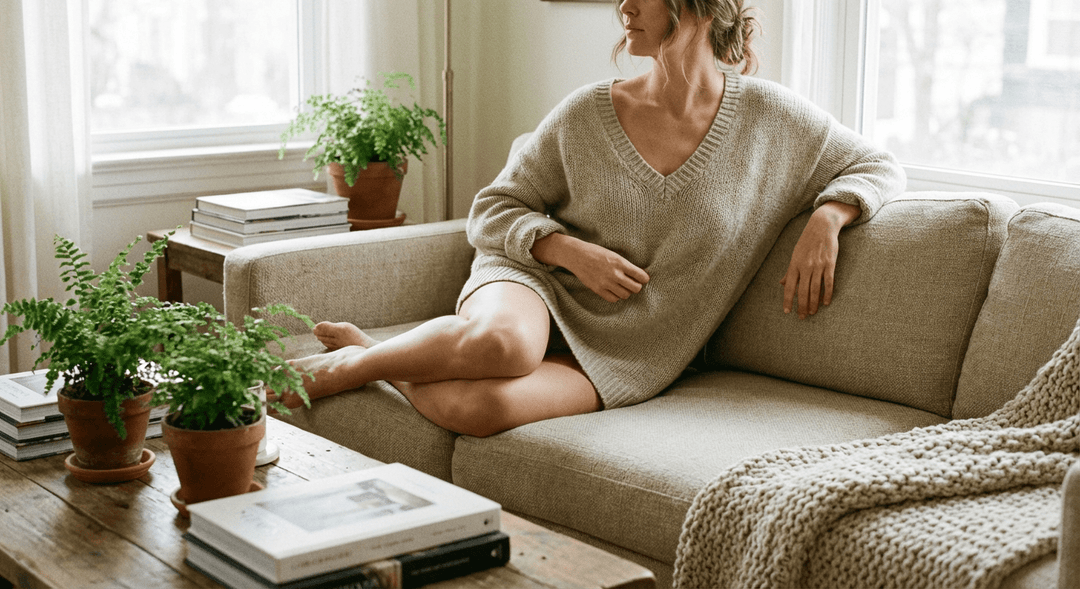 Slouchy V-Neck Lounge Sweater: We Tested 4 Fabrics for Pilling - MOSSRIVER