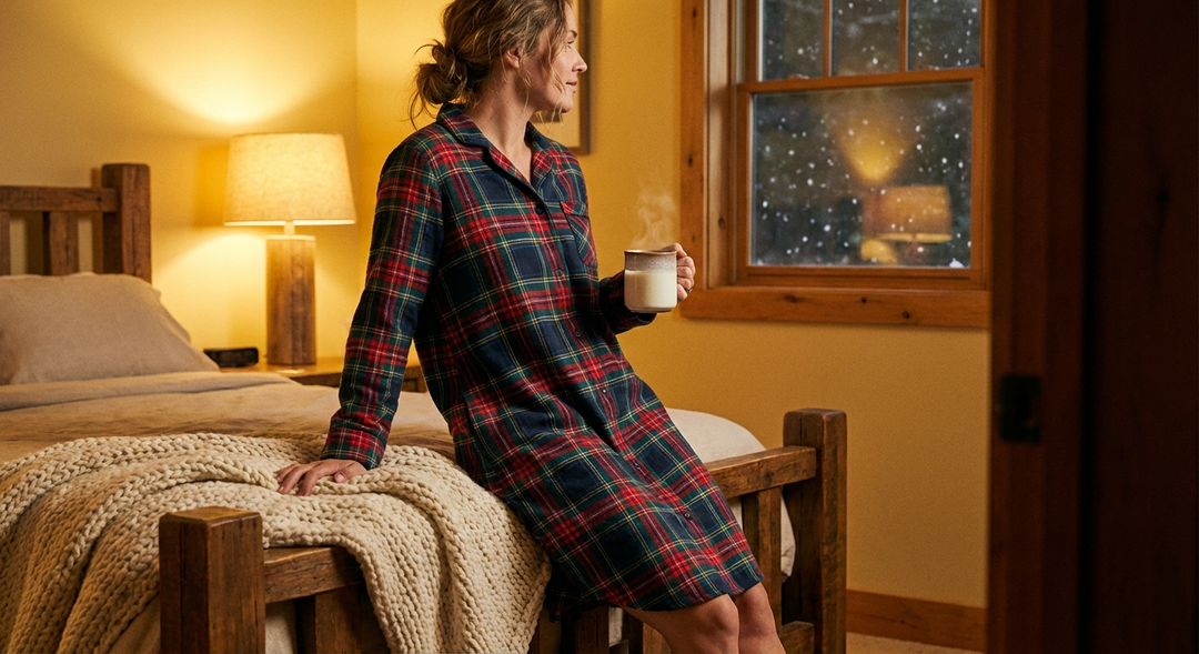 knee-length-flannel-nightgown