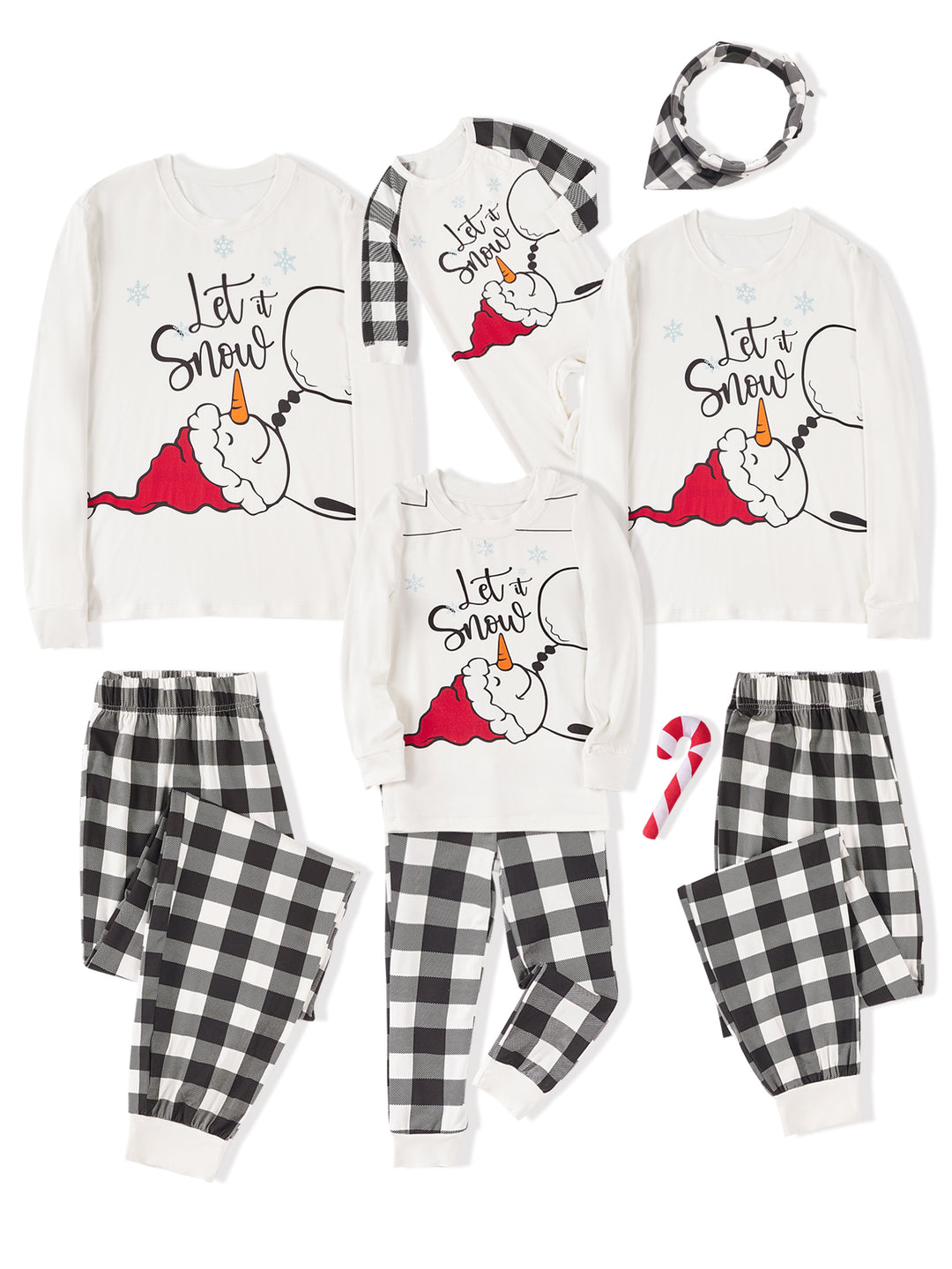 Christmas Family Matching Pajamas | Let It Snow Cartoon Print Long Sleeve Set