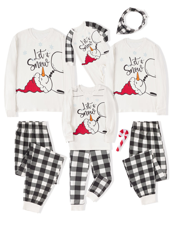 Christmas Family Matching Pajamas | Let It Snow Cartoon Print Long Sleeve Set