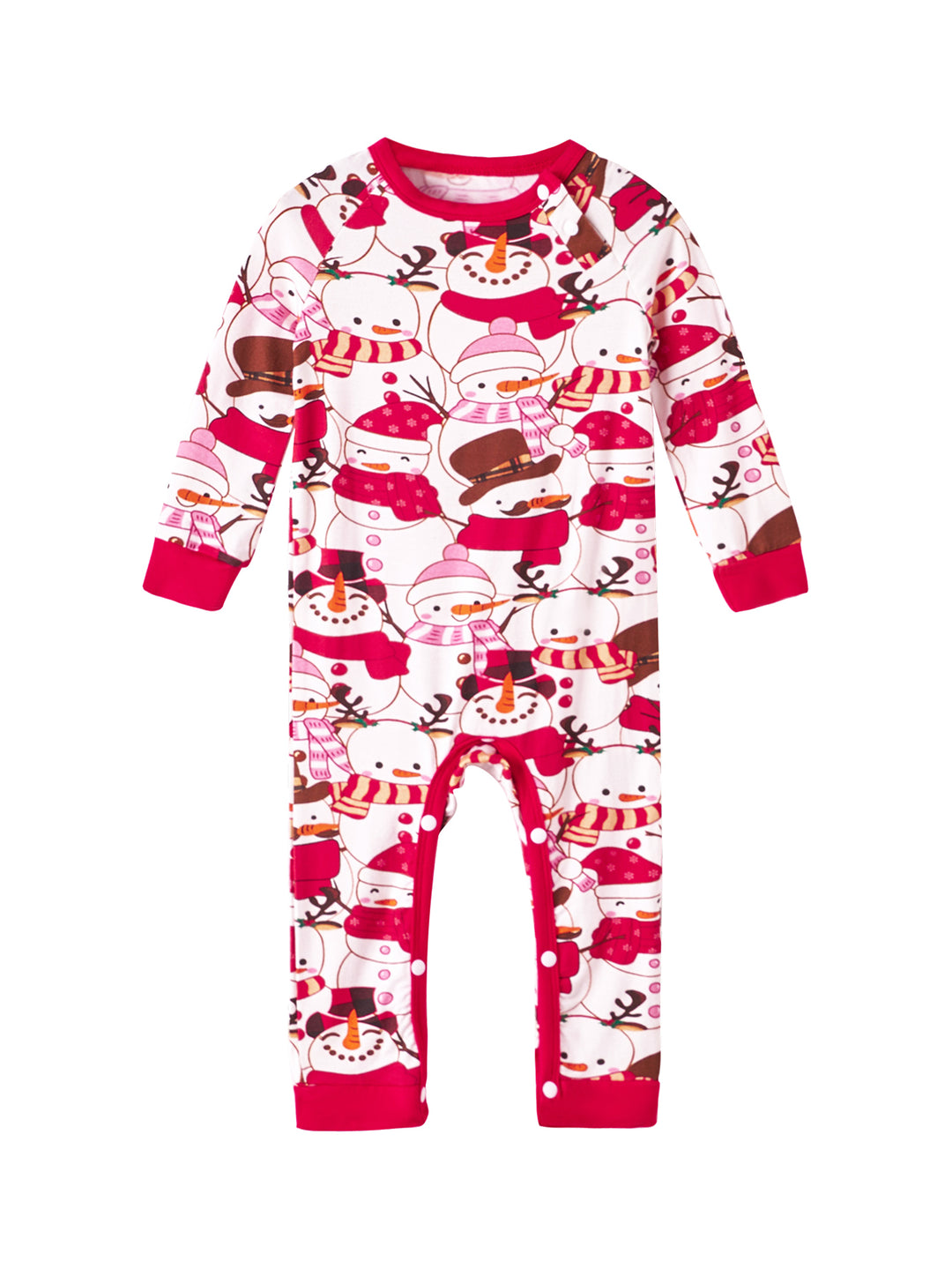 Christmas Family Matching Pajamas | Allover Snowman Print Long Sleeve Set