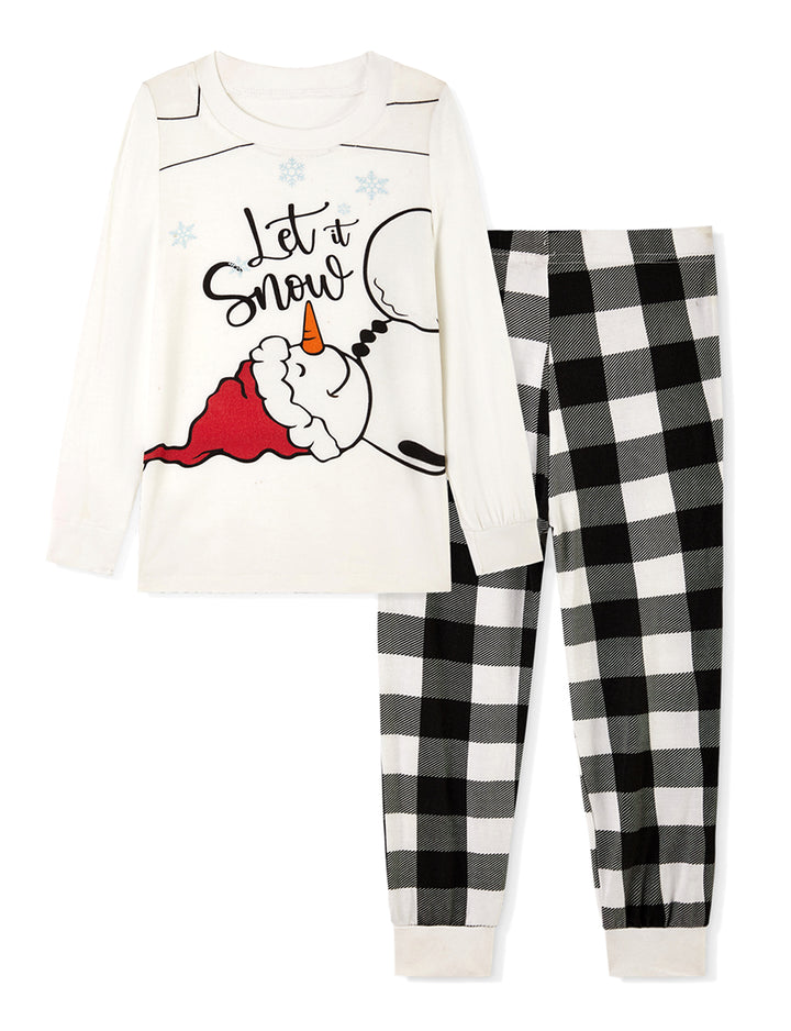 Christmas Family Matching Pajamas | Let It Snow Cartoon Print Long Sleeve Set