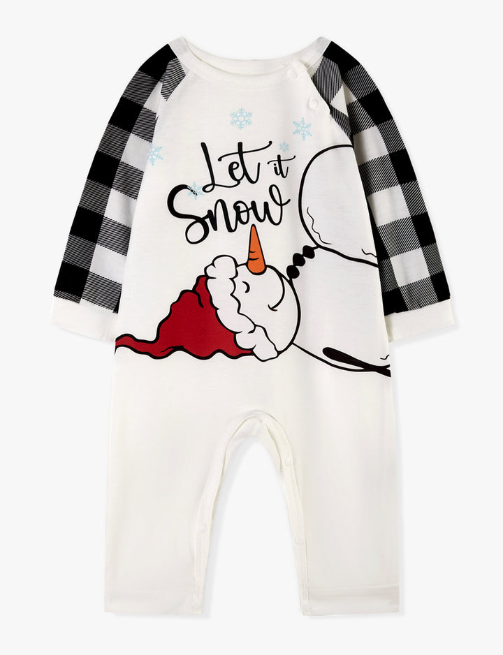 Christmas Family Matching Pajamas | Let It Snow Cartoon Print Long Sleeve Set