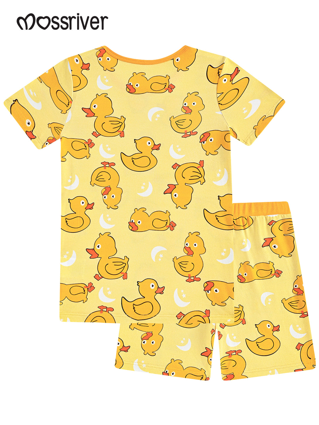 Bamboo Short-Sleeve Kid Pajama Two-Piece Yellow Duckling