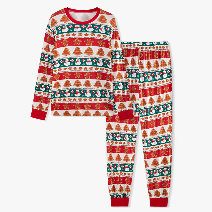 Christmas Family Matching Pajamas | Allover Gingerbread Print Long Sleeve Set
