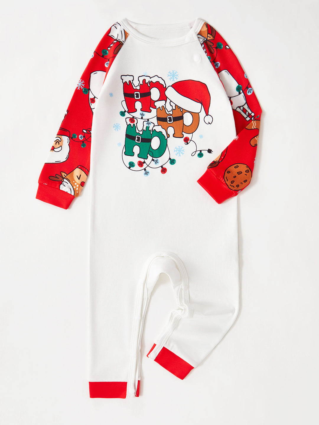 Christmas Family Matching Long-Sleeve Baby One-Piece Christmas Ho Ho Ho and Cookies Print