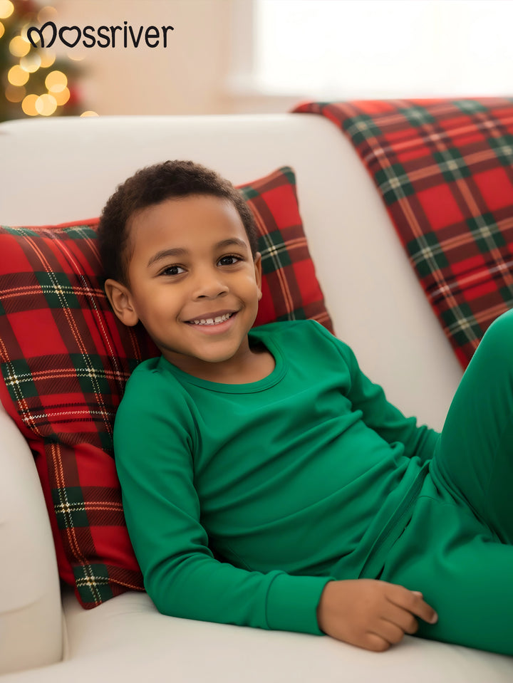 Long-Sleeve Kid's Green Two-Piece
