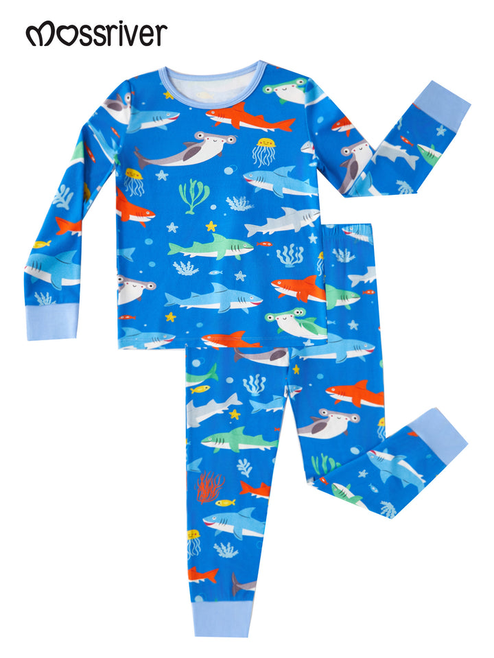 Bamboo Viscose Kids Pajama Set 2T-7Y, Shark Print