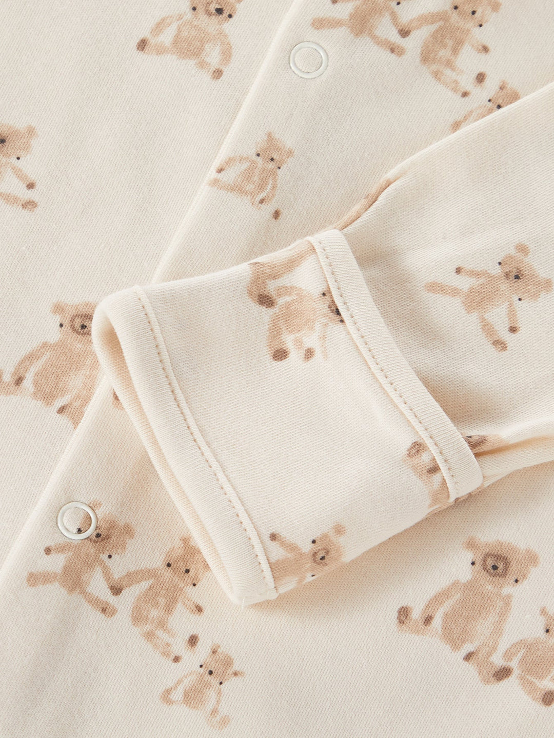 3 - Pack Neutral Bear Print Baby Footed Onesies - MOSSRIVER