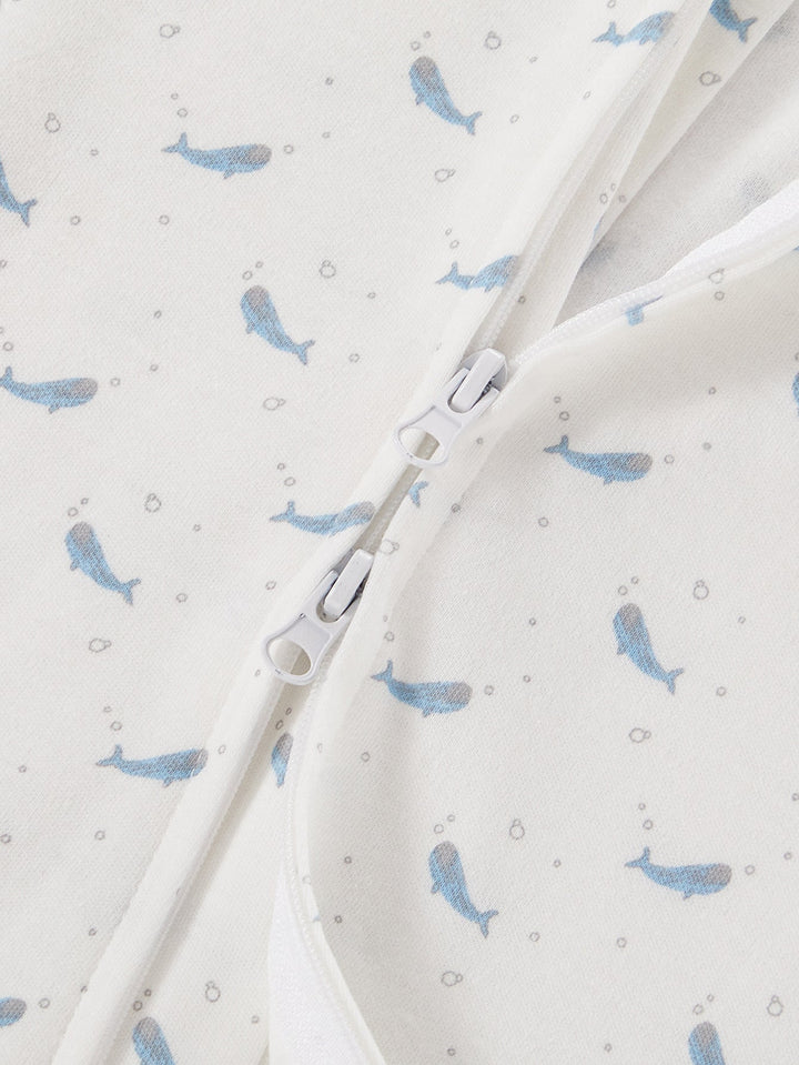 3 - Pack Whale Print Baby Short Sleeve Rompers - MOSSRIVER