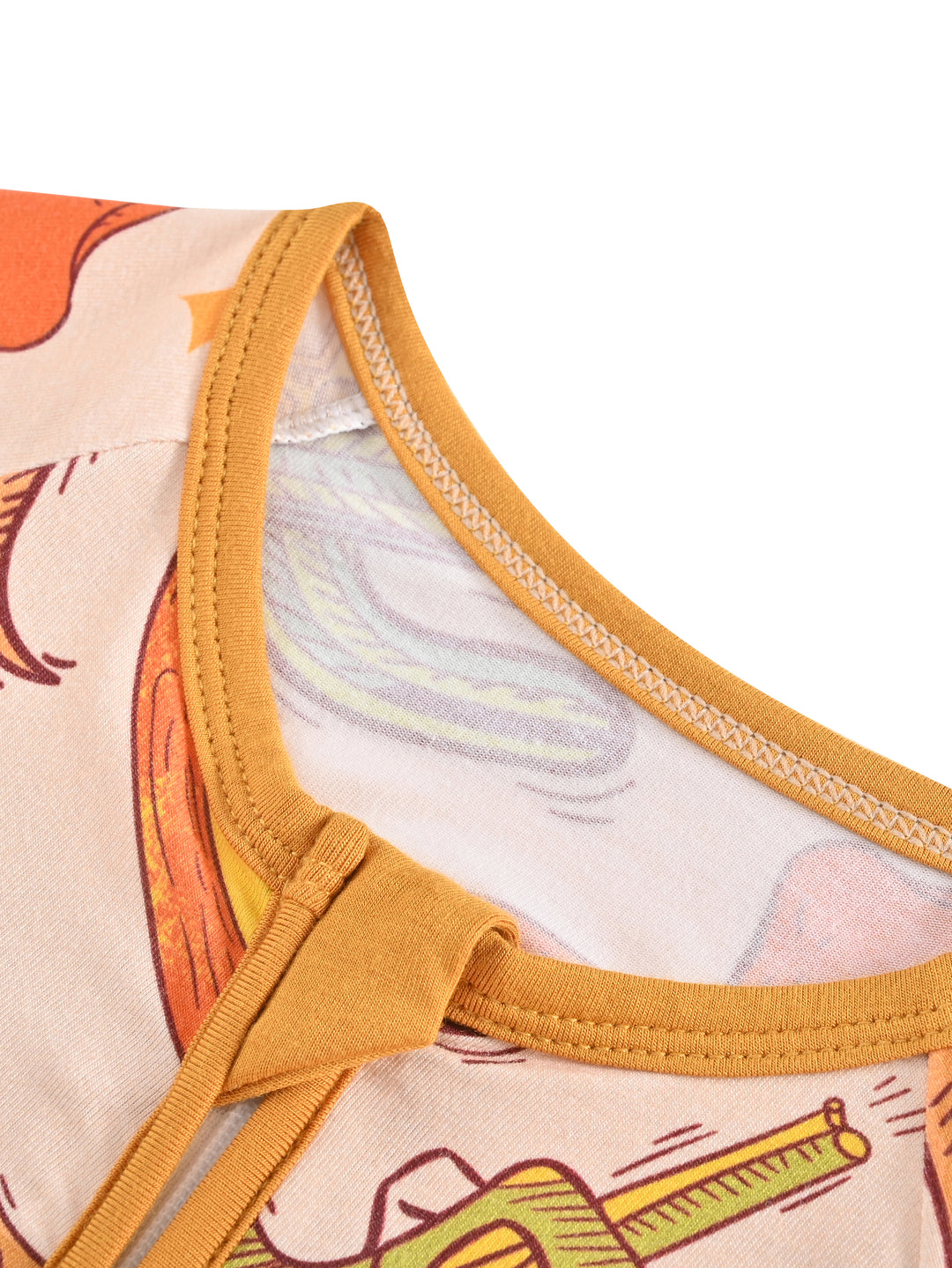 Cowboy Print Bamboo Baby One-Piece Footie Mitten Double-Zipper