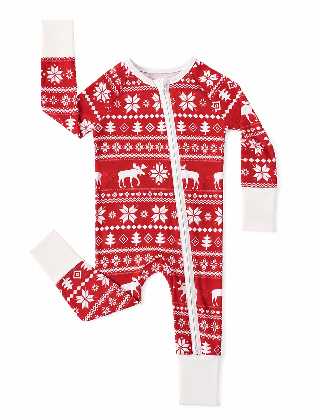 Christmas Family Matching Pajamas | Glow in The Dark Reindeer Print Long Sleeve Set