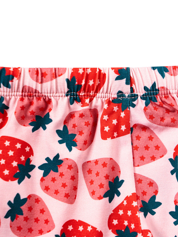 Big Strawberry Print Bamboo Baby Pajamas