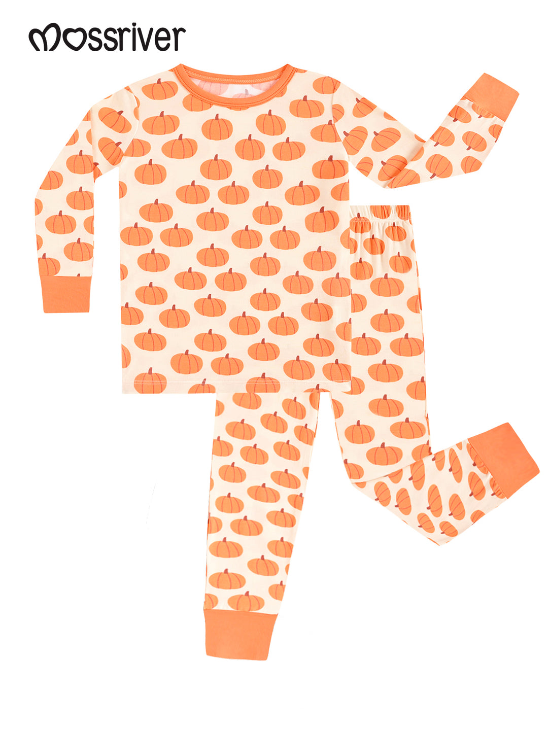 Halloween Family Matching Pajamas | Allover Pumpkin Print Long Sleeve Set