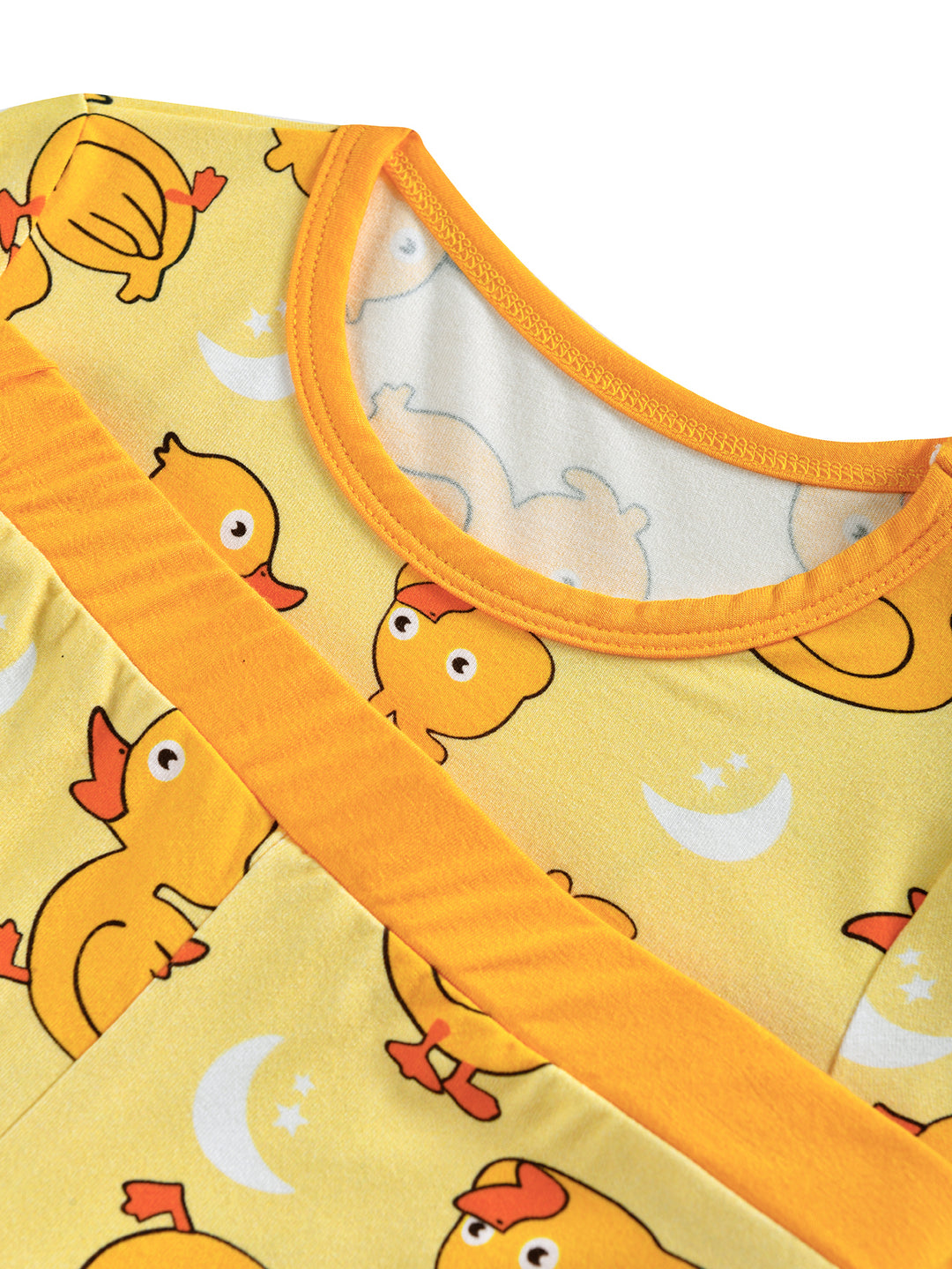 Bamboo Short-Sleeve Kid Pajama Two-Piece Yellow Duckling