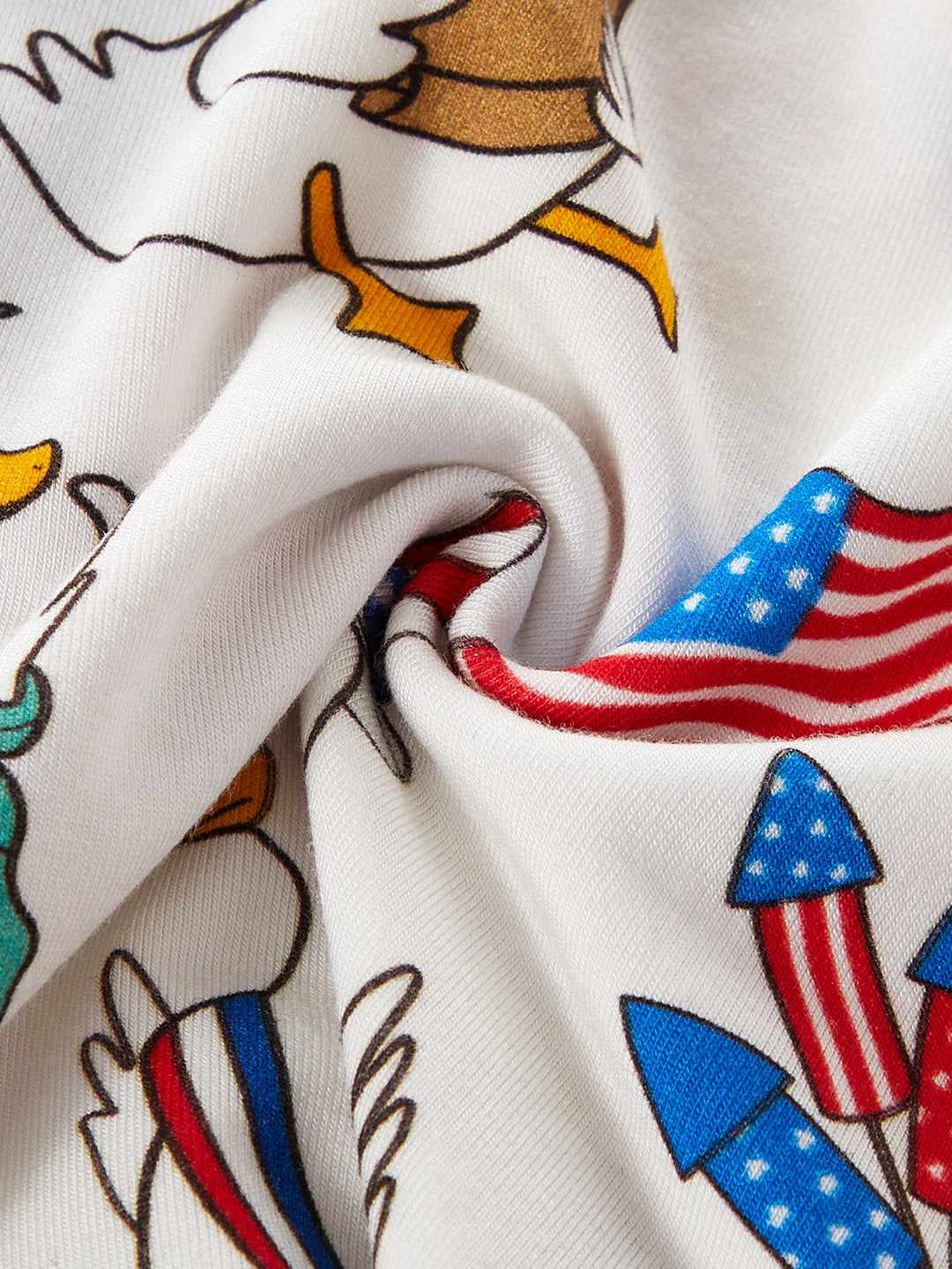 4th of July Patriotic Duck Baby Zip Footed Pajamas | Toddler Long Sleeve Romper - MOSSRIVER