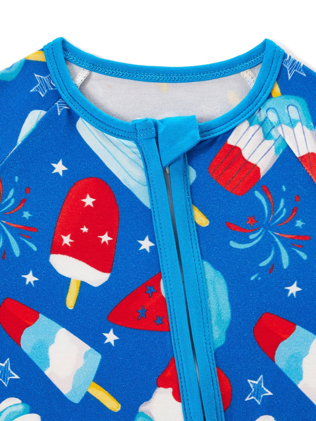 4th of July Popsicle Baby Zip Footed Pajamas | Soft Long Sleeve Toddler Sleep Romper - MOSSRIVER