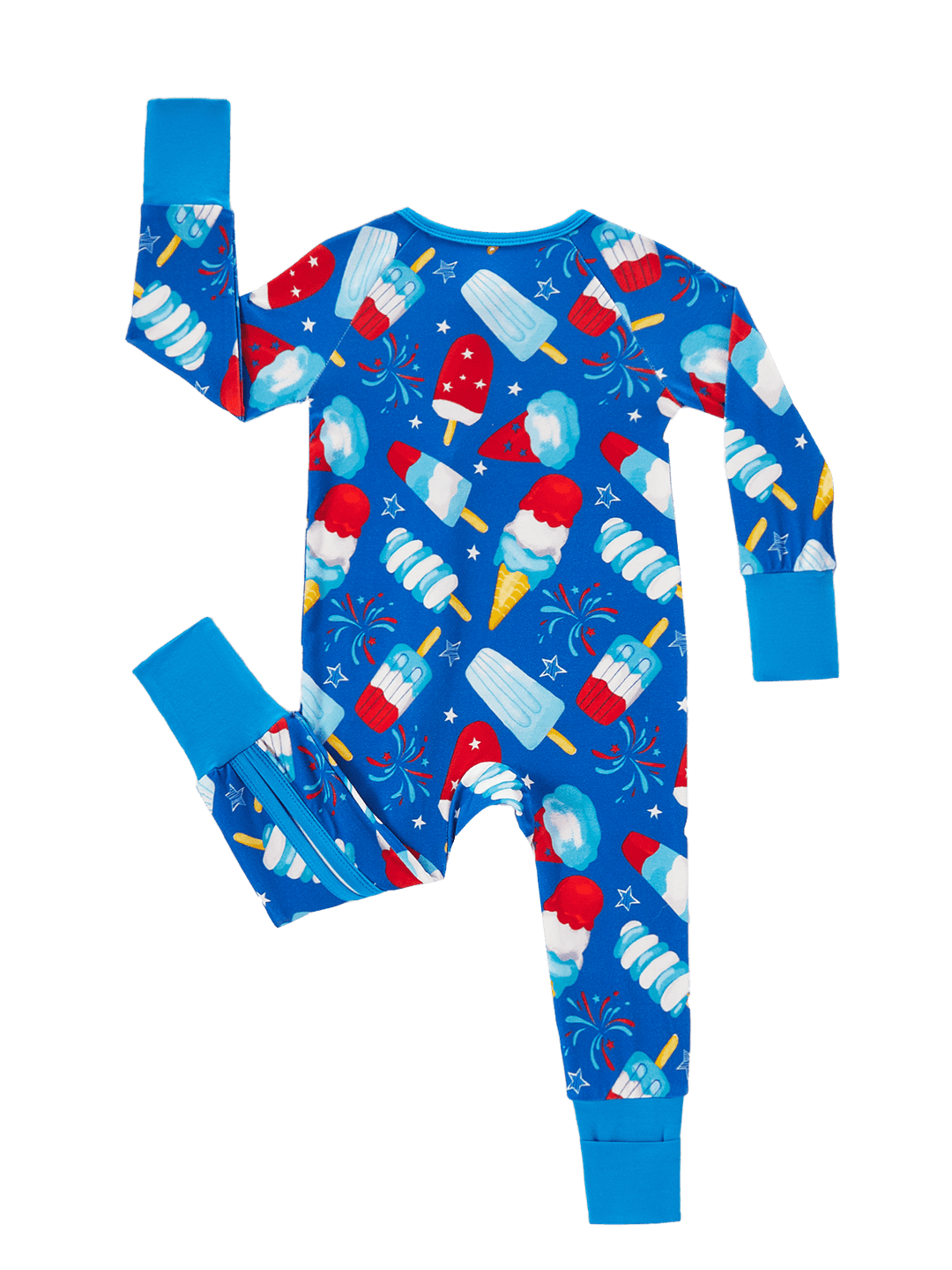 4th of July Popsicle Baby Zip Footed Pajamas | Soft Long Sleeve Toddler Sleep Romper - MOSSRIVER