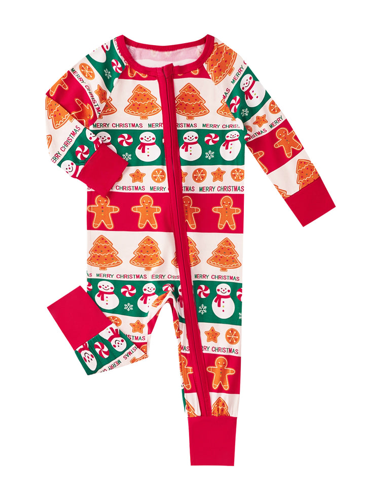 Christmas Family Matching Pajamas | Allover Gingerbread Print Long Sleeve Set