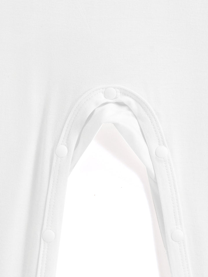 Smile Print Long-Sleeve Baby One-Piece