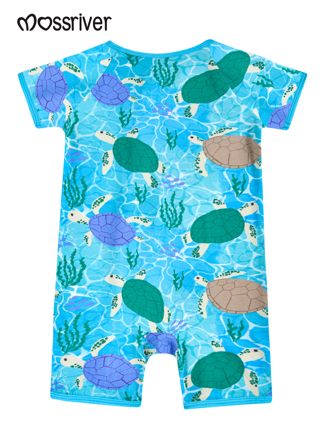 Bamboo Short-Sleeve Baby One-Piece Sea Turtle