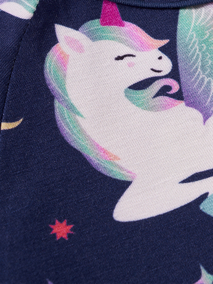 Little Pony Print Long-Sleeve Baby One-Piece