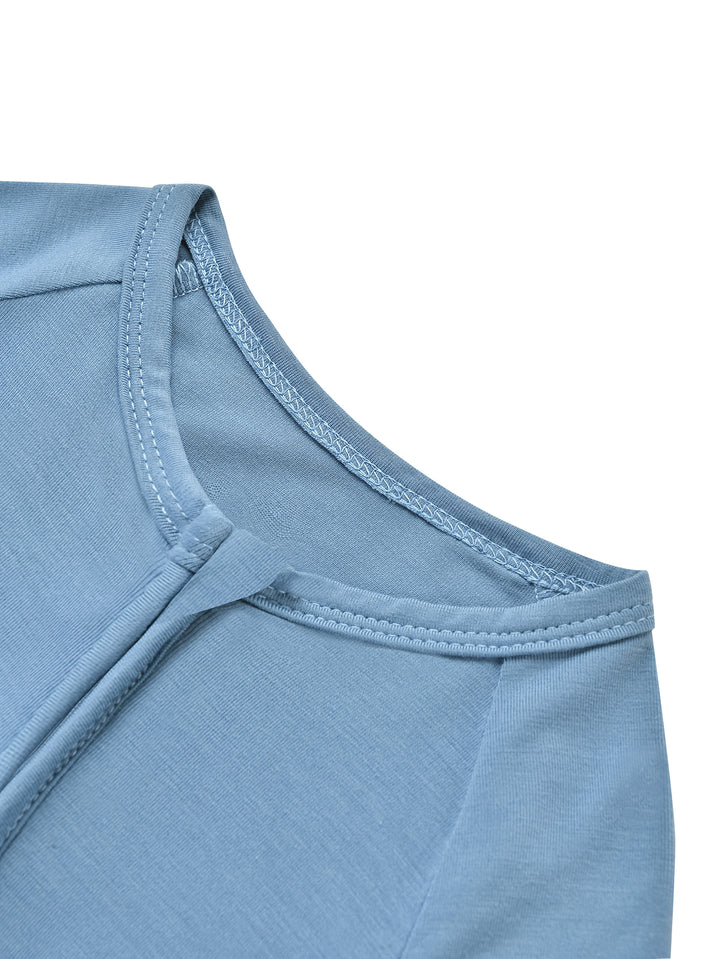 Bamboo Short-Sleeve Baby One-Piece Zipper