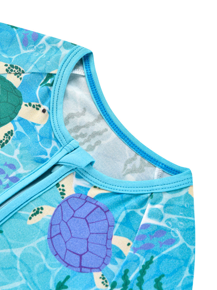 Bamboo Short-Sleeve Baby One-Piece Sea Turtle