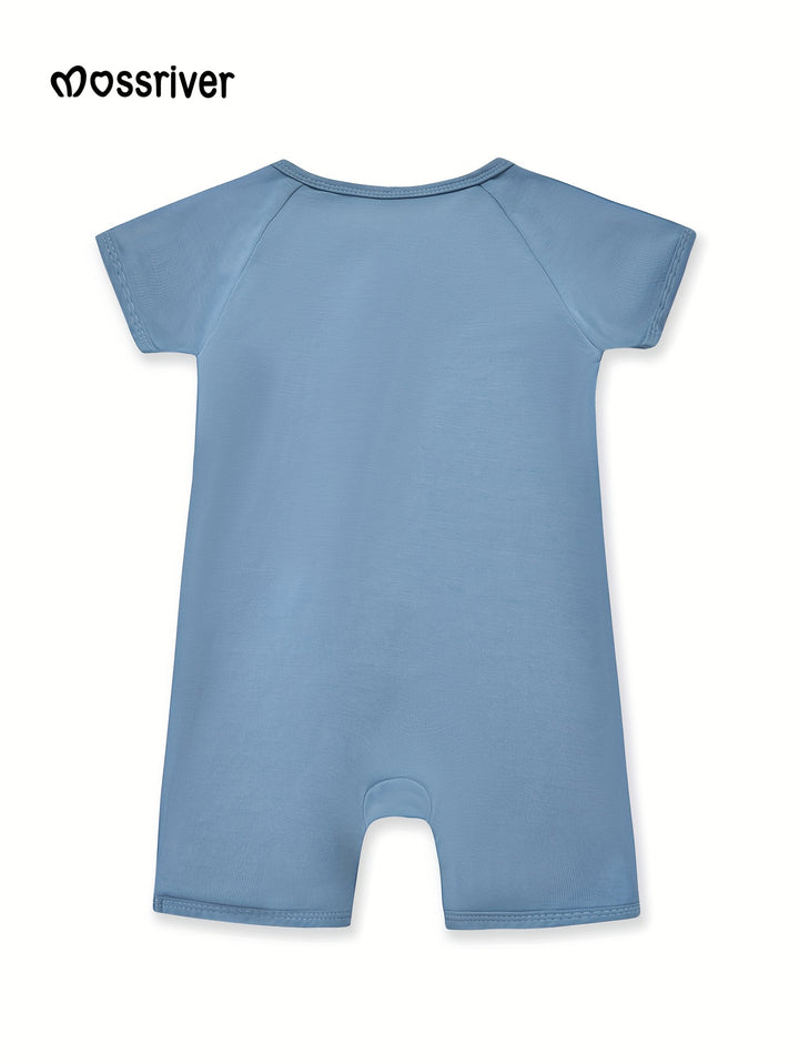 Bamboo Short-Sleeve Baby One-Piece Zipper