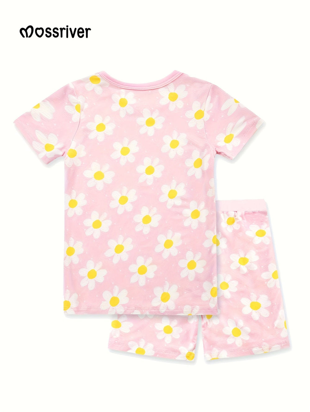 Bamboo Daisy Print Kid's Short Pajama Set - MOSSRIVER