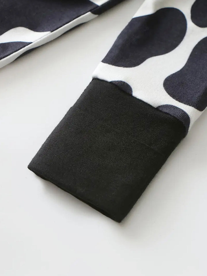 Bamboo Footies Mitten Double Zipper Dairy Cow Print - MOSSRIVER