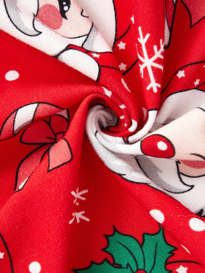 Bamboo Footies Mitten Long - Sleeve Baby Christmas One - Piece Double Zipper Santa Claus, candy cane, snowflake Print - MOSSRIVER