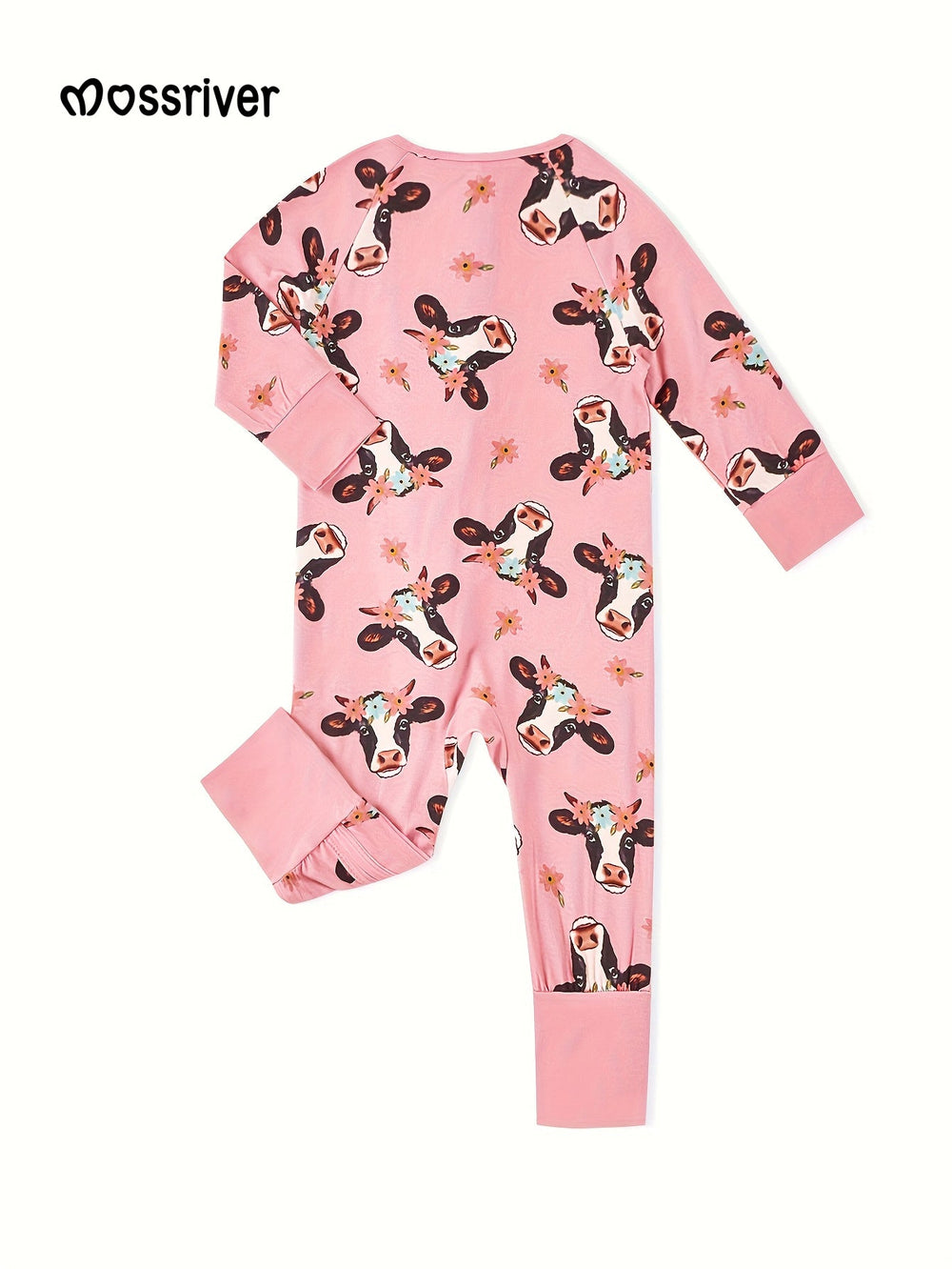 Bamboo Long - Sleeve Baby One - Piece Cow Print - MOSSRIVER