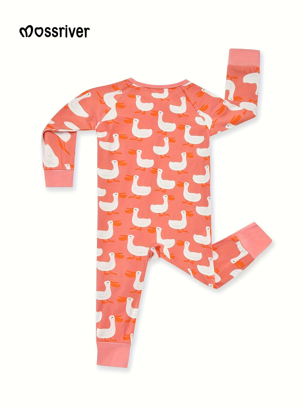 Bamboo Long - Sleeve Baby One - Piece Geese Print - MOSSRIVER