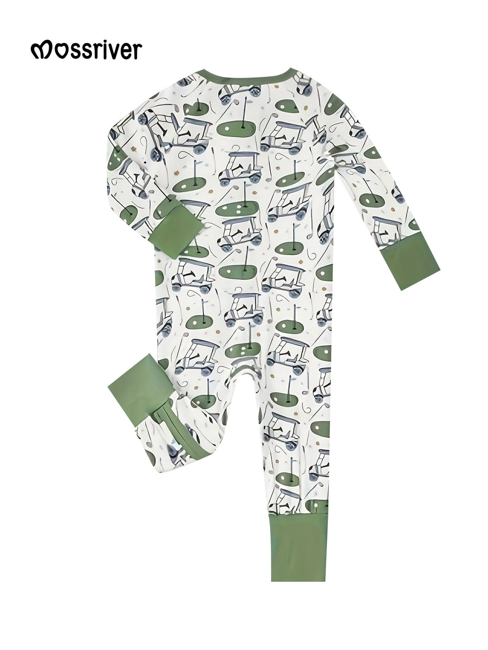 Bamboo Long - Sleeve Baby One - Piece Golf Print - MOSSRIVER